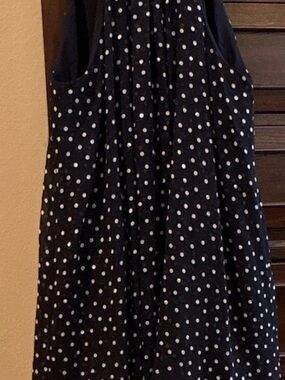 Alex Marie navy Dress with White Polka Dots